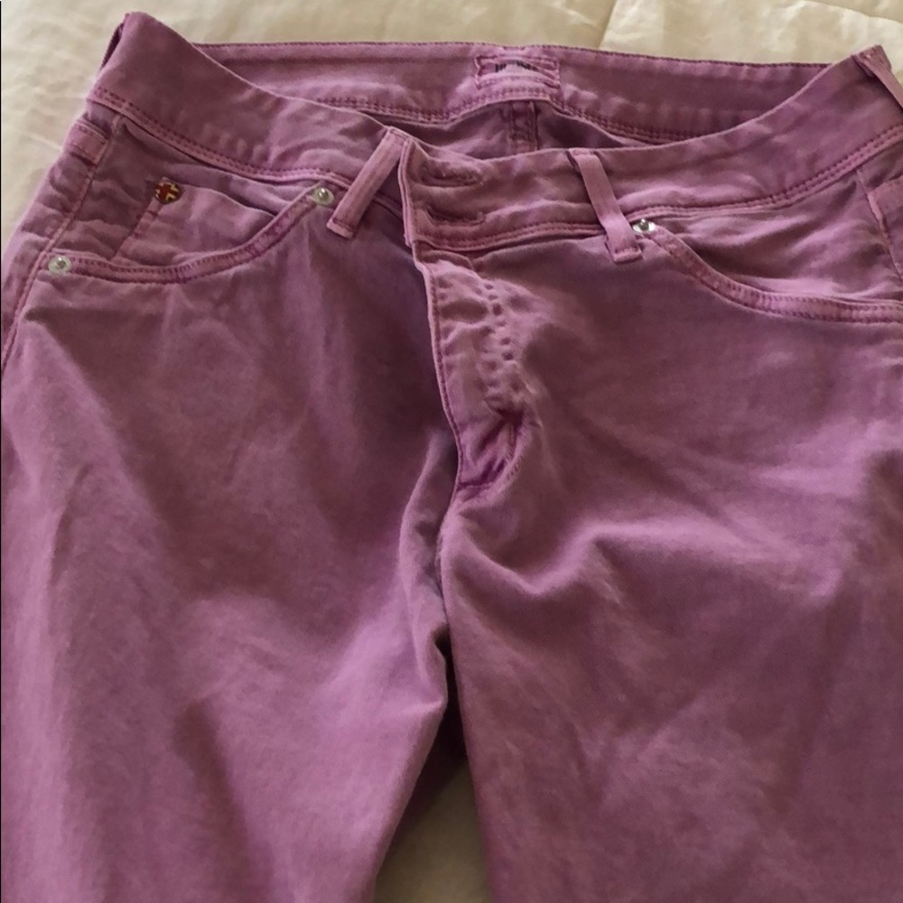 Hudson crop jeans in lilac.